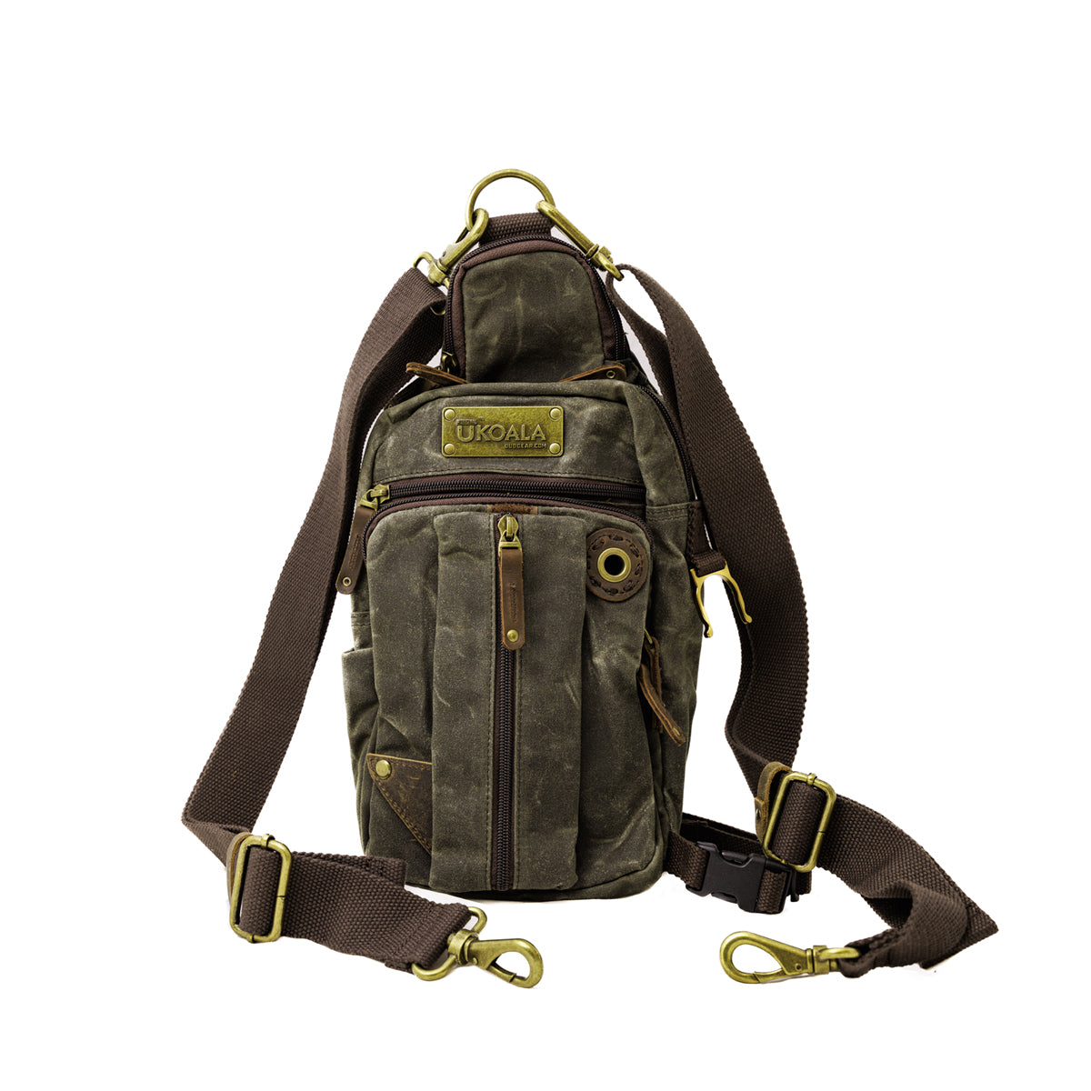 designer leather sling backpack Aware Sling Bag/Backpack-Updated Green